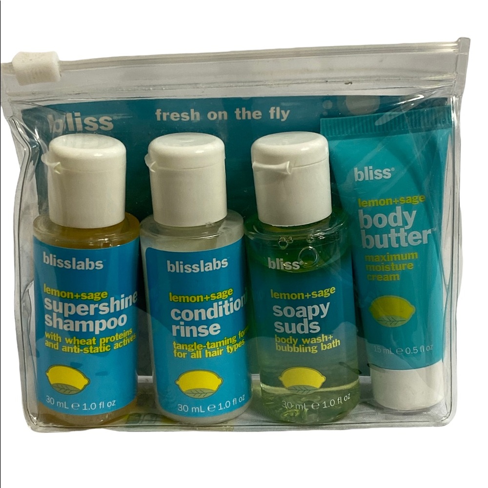 Bliss Fresh on the Fly 4pc Travel Set Lemon + Sage